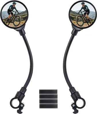 Produktbild von Fahrradspiegel - Schwarz - 37,5 cm - 360-Grad-schwenkbarer Rückspiegel - Für Fahrräder und Mountainbikes