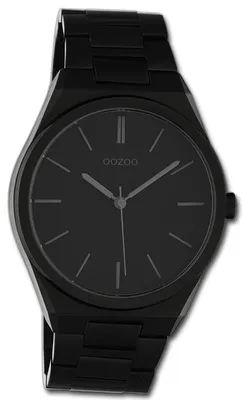 Image de Montre pour femmes et hommes Oozoo, modèle D3UOC10524, bracelet en métal noir, mouvement à quartz, affichage analogique