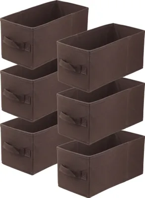 Produktbild von Lavita Storage Box | faltbare Aufbewahrung Boxen 15 x 31 x 15 cm | Schubladen-Organizer Box| Ordnungssysteme für Kleidung | Kleideraufbewahrung & Organisation | dunkelbraun | 6 stück