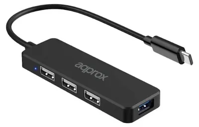 Immagine prodotto di Hub 3 Anschlüsse Usb 2.0 + 1 Anschluss Usb 3.0 Type C Schwarz Circa