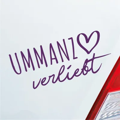 Produktbild von Auto Aufkleber Ummanz verliebt Herz Insel Ostsee Liebe Car 19x8 cm Lila Sticker Heckscheibenaufkleber