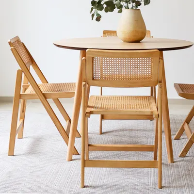 Produktbild von LIM HOME | Interior Trend Esszimmerstuhl Klappstuhl aus Holz und Wiener Geflecht