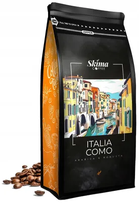 Zdjęcie produktu dla Kawa ziarnista 1kg ITALIA COMO Świeżo Palona do ekspresu + GRATIS