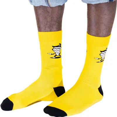 Produktbild von Nerd hunters Socken Uni Bunt Baumwolle Hoch Lustig Premium, Galileo, Gelb, 42-46