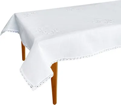 Image de Nappe, élégante, blanche avec broderie 052 130 x 160