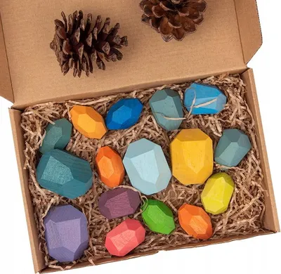 Produktbild von Holzsteine Montessori Puzzleblöcke