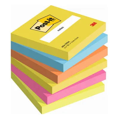 Produktbild von Post-It FT510283540, Quadratisch, Blau, Grün, Orange, Pink, Gelb, Papier, 76 mm, 76 mm, 100 Blätter