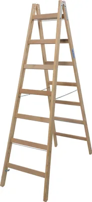 Produktbild von Krause Holz-Sprossen-Doppelleiter 2x7 Arbeitshöhe:ca.3,25m 11kg 170095