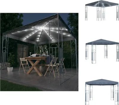 Obrázok produktu pre vidaXL Pavilón s LED rozprávkovými svetlami 300x300 cm antracit - Pavilóny a párty stany