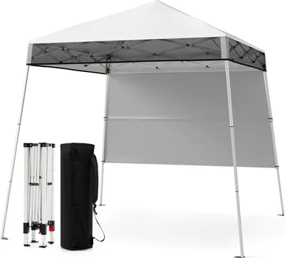 Immagine prodotto di COSTWAY gazebo 2x2m, gazebo pieghevole pop up regolabile in altezza con parete laterale & borsa, tenda da festa tenda da giardino gazebo da giardino impermeabile protezione solare bianco