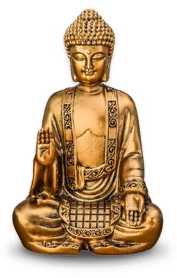 Buddha-Figur Bodhi, Gold, 14 cm, aus Harz