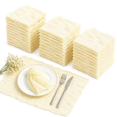 Obrázok produktu pre Sada 30 servítok z mušelínu, 50x50 cm, krémová farba