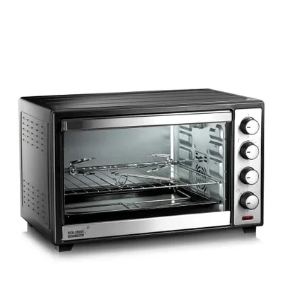 Produktbild von Minibackofen 60L SUPERMAX X-4000-W mit Umluft Drehspieß und 2000W Leistung Familien Pizzaofen Tischbackofen