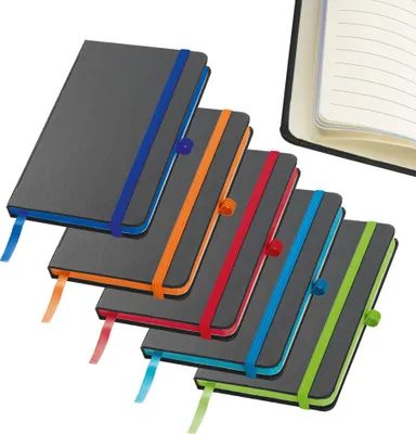 Produktbild von 5x Notizbuch / DIN A6 / 160 S. / liniert / PolyurethanHardcover / 5 Farben