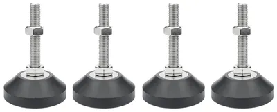 Produktbild von Möbel-Nivellierfüße - Höhenversteller bis 50 mm - Set aus 4 - Tragfähigkeit 80 kg - Rutschfeste Basis - Verstärkter Nylonfuß - Möbelbeine