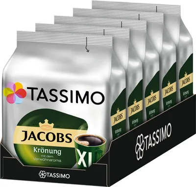 Produktbild von TASSIMO Jacobs Krönung XL 5er Pack Kaffee T Discs Kaffee Kapseln 5 x 16 Getränke