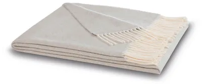 Produktbild von Biederlack Plaid mit Fransen Farbe silver Größe 130 x 170