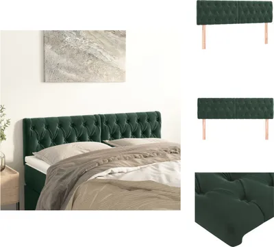 Immagine prodotto di vidaXL Testiere 2 pz. Velluto verde scuro 72x7x78/88 cm - Testate e piedi