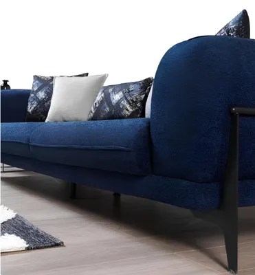 Zdjęcie produktu dla Luksusowa Sofa 3-osobowa Sofy 3-osobowe Nowoczesne Meble Kanapy Niebieskie Nowe