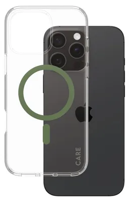 Immagine prodotto di PanzerGlass CARE by ® Custodia trasparente Urban Combat m. Grün MagSafe iPhone 16 Pro Max, Cover, Apple, Apple - iPhone 16 Pro Max, Trasparente