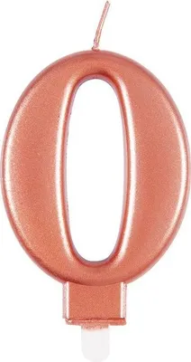 Produktbild von Roségold Metallic Kerze Zahl 0