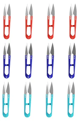 Produktbild von 12-teiliges Nähscheren-Set, 11 cm, Fadenschneider, Mini-Schneidzange, Trimmzange – verschiedene Farben