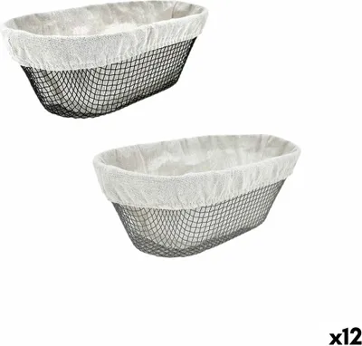 Obrázek produktu pro Kovový oválný košík na chléb 28 x 15 x 10 cm (12 kusů)