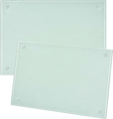 Obrázok produktu pre Sklenená doska na krájanie 28 x 20 cm, 2 kusy, tvrdené sklo, tepelne odolná, do kuchyne