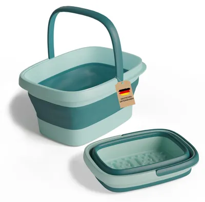 Produktbild von Fußbad Fußbadewanne - 15 L - Massagenoppen - Grau und Weiß - Faltbar