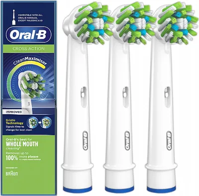 Immagine prodotto di Oral-B | Testine di ricambio - 3 pezzi - Braun Oral-B Cross Action - Originale - Pulizia efficace - Alta qualità