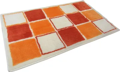 Produktbild von Sanwood Badematte Badteppich Badvorleger Duschvorleger Badezimmerteppich 60x100 cm Mosaik orange