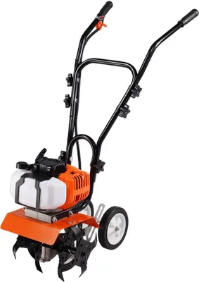 Produktbild von Gartenfräse 43CC Hubraum Gasbetrieben Motorhacke - 300mm Anbaubreite Motorfräse - 100mm Kultivierungstiefe Bodenhacke Stahl - Kultivierungsklinge Ackerfräse - 1110x448x910mm Kultivator