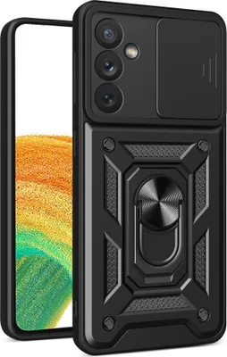 Produktbild von Samsung Galaxy A34 Hülle - Coverup Armor Ring Ständer Back Cover mit Kamera Schutz - Schwarz