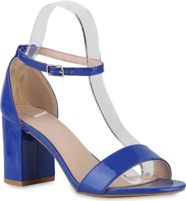 Produktbild von VAN HILL Damen Klassische Sandaletten Elegante Absatz-Schuhe 840918, Farbe: Blau, Größe: 38