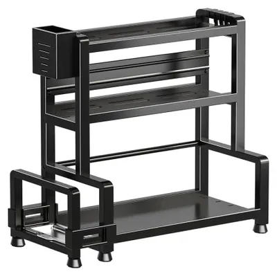 Immagine prodotto di Scaffale per spezie, design a gradoni, organizer multifunzionale, a 3 ripiani