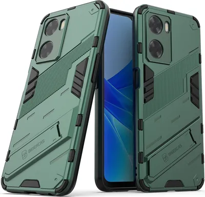 Produktbild von Armor Hülle für Oppo A57 4G, Hybrid PC TPU Bumper Stoßfestes Schutzhülle mit Standfunktion Grün