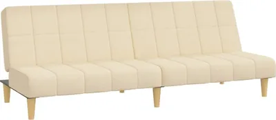Produktbild von vidaXL Schlafsofa 2-Sitzer Creme Stoff