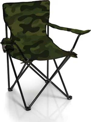 Produktbild von BigDean Faltstuhl Tarnmuster Camouflage Campingstuhl Anglerstuhl mit Getränkehalter& Tragetasche - Anglersessel klappbar - Klappstuhl Gartenstuhl