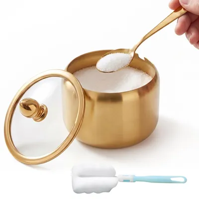 Zuckerdose aus Edelstahl, 4-teilig, spülmaschinengeeignet