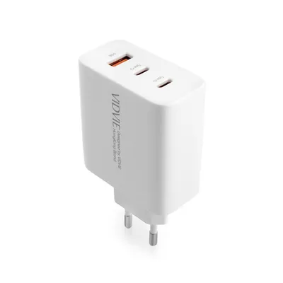 Zdjęcie produktu dla Ładowarka sieciowa VIDVIE 3A 65W 2x USB-C 1x kabel USB-C/USB-C PLE262