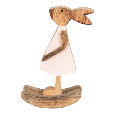 Image de Clayre & Eef Figurine Lapin 14x7x25 cm Marron Rose Bois