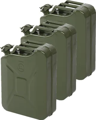 Produktbild von 3x Stahlblech Kraftstoff Kanister Grün 20L