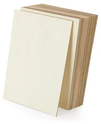 Zdjęcie produktu dla Płyty wielowarstwowe, 24 sztuki - płyty drewniane - nieimpregnowane - do modelarstwa i rękodzieła - drewno do majsterkowania - 300 x 200 x 2,3 mm