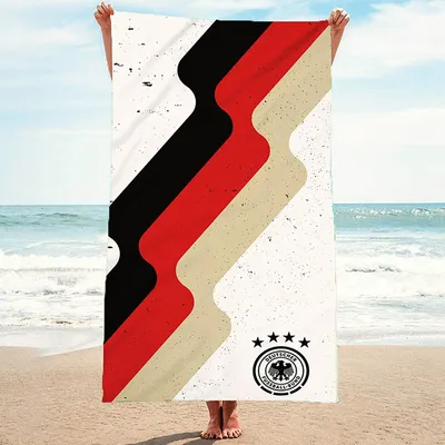 Produktbild von Offizielles DFB Handtuch, weiß, 75 x 150 cm aus 100% Baumwolle - Fußball Strandtuch, Duschtuch des Deutschen Fußball Bundes