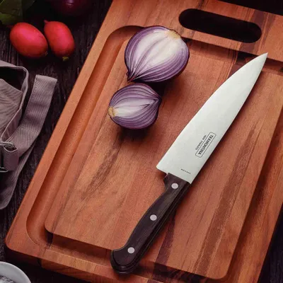 Imagen del producto de Cuchillo de cocina LANDHAUS de Tramontina, cuchillo de cocina, cuchillo, hoja de 20,2 cm, acero inoxidable / madera, 21131/198