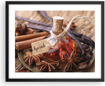 Produktbild von Gerahmtes Poster - Schwarzer Rahmen - Ayurwenda Anis Vanille - 50x40 cm - Wand Bild - Wanddeko - Wandbilder - Kunstposter - Wandposter - Bilderrahmen - Bilder - Kunstdruck - Wandbild - P2BAA50x40-4182
