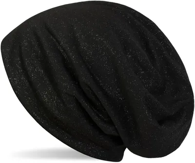 Produktbild von styleBREAKER Damen Beanie Mütze mit All Over Glitzer in Unifarben, Glitzermütze, Leichte Stoffmütze Einfarbig 04024117