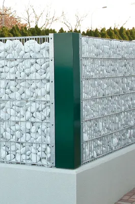 Produktbild von Eckverbinder für Gabionenwand Easy - Ausführung: grün beschichtet, Höhe: 203 cm