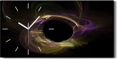 Produktbild von Dekor Leinwand Uhr Wandbilder Kunstdruck 60x30 digitales fraktales Kunst - weiße Hände