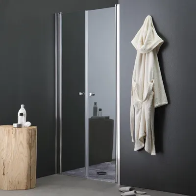 Produktbild von Paniktür für Nischendusche 90 cm mit Scharnieröffnung | Saloon